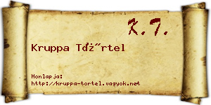 Kruppa Törtel névjegykártya